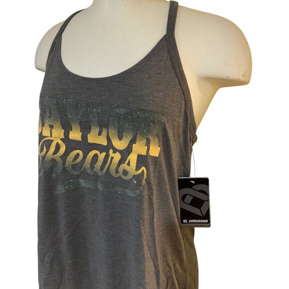 NEW Baylor Bears BU Colosseum Gray Shimmer Racerback Tank Top Shirt Women's M - Picture 3 of 6